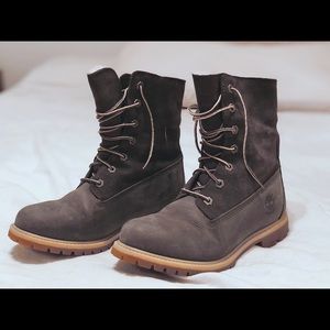 Gray Timberland boots